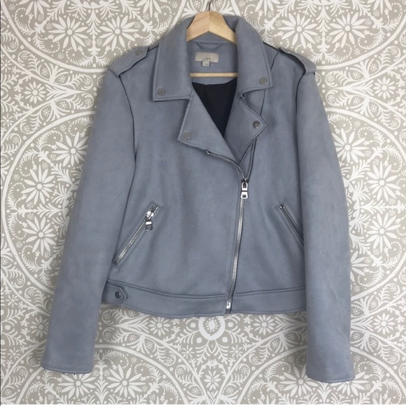 LOFT Jackets & Blazers - LOFT Faux Suede Blue Moto Jacket